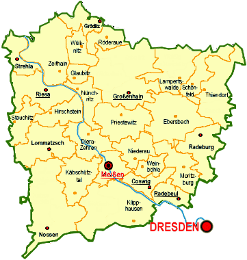 Karte Landkreis Meißen Stand 2024